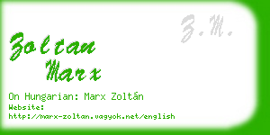 zoltan marx business card