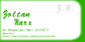 zoltan marx business card